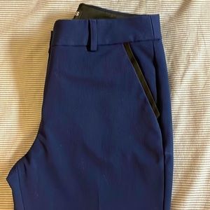 LIKE NEW only worn 2x! Express ankle length navy blue trouser with black trim